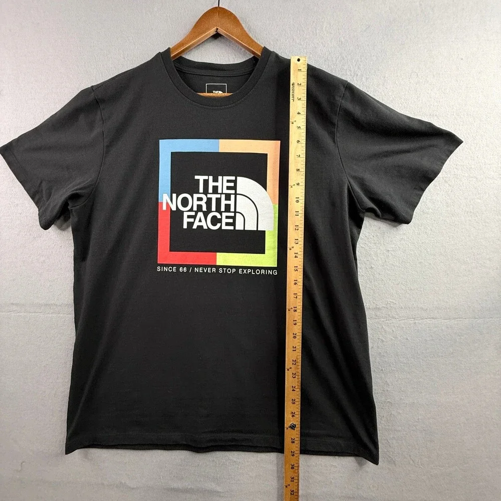 The North Face Mens XL Black Graphic T-Shirt Box Logo Recycled Materials